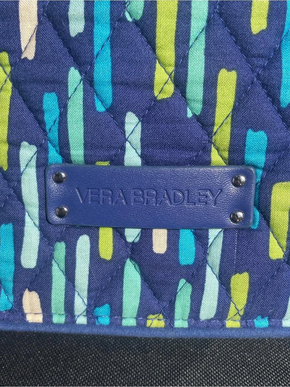 Vera Bradley retired Katarina Showers Blue Multi Quilted Crossbody laptop Bag